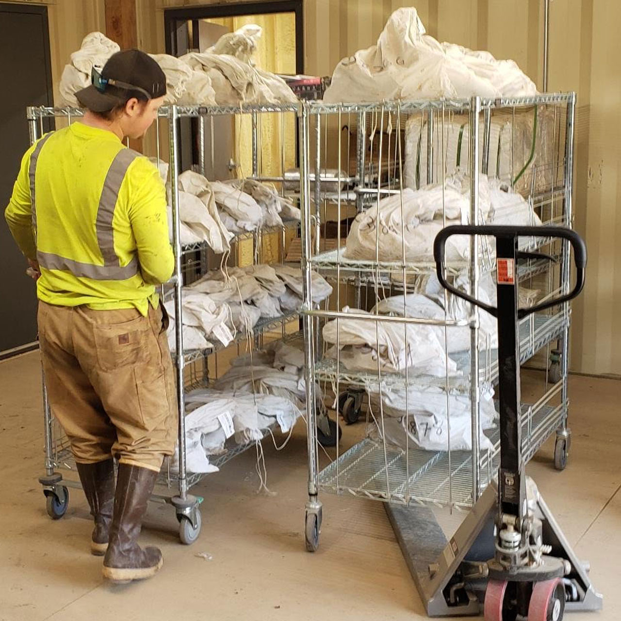 Photo of the drill core storage area