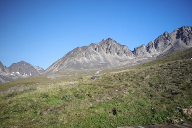 Photo of the mountains and grass lands at the Korbel deposit
