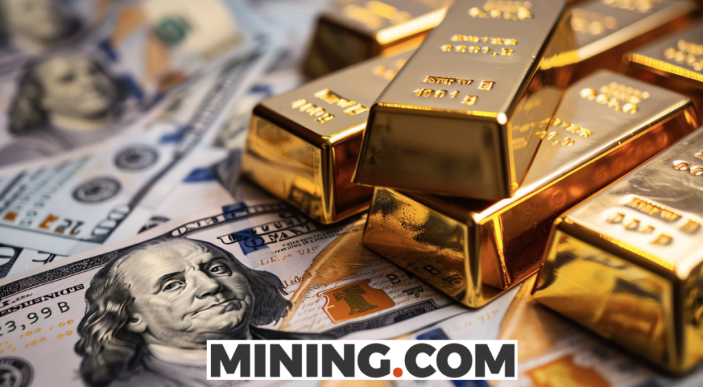 Image of gold bars and US dollars