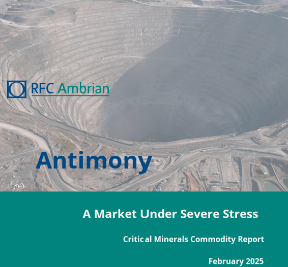 Image of an open pit mine on the RFC Ambrian antimony report February 2025