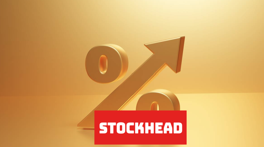 Image of gold percentage sign with arrow pointing upwards