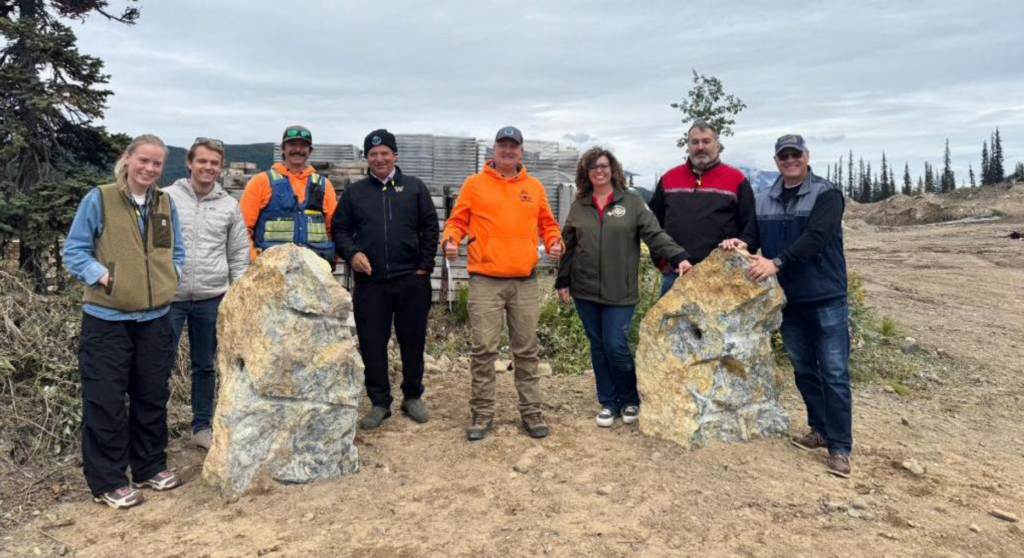 Photo Includes Shawn Rusterholz, Deputy Chief of Staff for Rep. Pete Stauber, Hans Hoffman, Nova Minerals General Manager, Joseph Cavatoni, Head of U.S. Public Policy at the World Gold Council, Christopher Gerteisen, Nova Minerals CEO, Celeste Maloy, (R-UT), and Pete Stauber (R-MN) at the Whiskey Bravo camp site